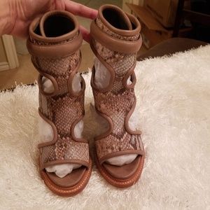 Monika Chiang Python Embossed Heels